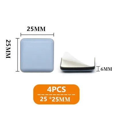 4-Pack Self-Adhesive Furniture Sliders PTFE Felt Floor Protectors - Anti-Scratch Glide Pads for Carpet, Wood, Tile