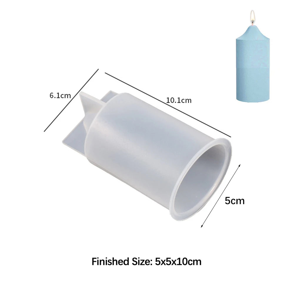 Cylinder Silicone Mold for 3D Scented Candle and Soap Making - DIY Resin, Wax & Plaster Crafts
