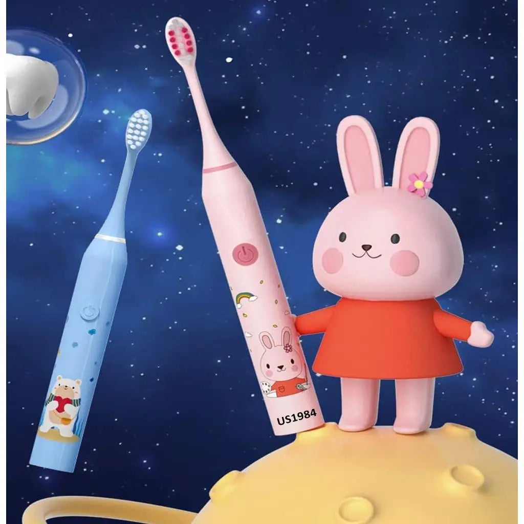 Rechargeable Sonic Electric Toothbrush for Kids - 4 Replacement Heads, Soft Bristles, Ages 3-12
