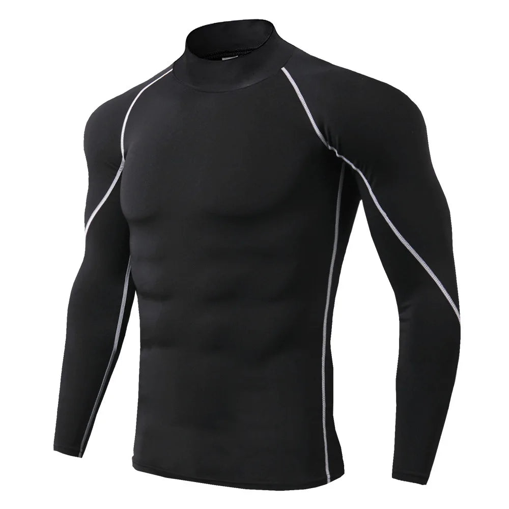 Men's Compression Long Sleeve Quick-Dry Gym Shirt for Running and Fitness Rashguard