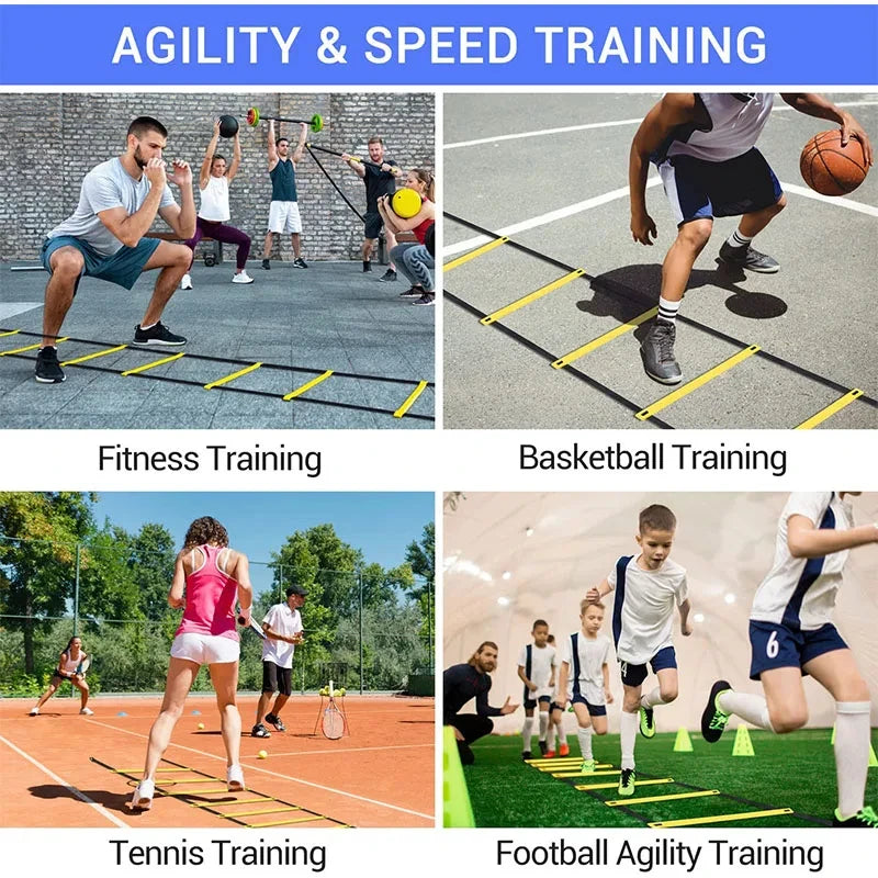 Agility Ladder for Speed & Footwork Training – Nylon Rungs, Multiple Lengths, Storage Bag Included