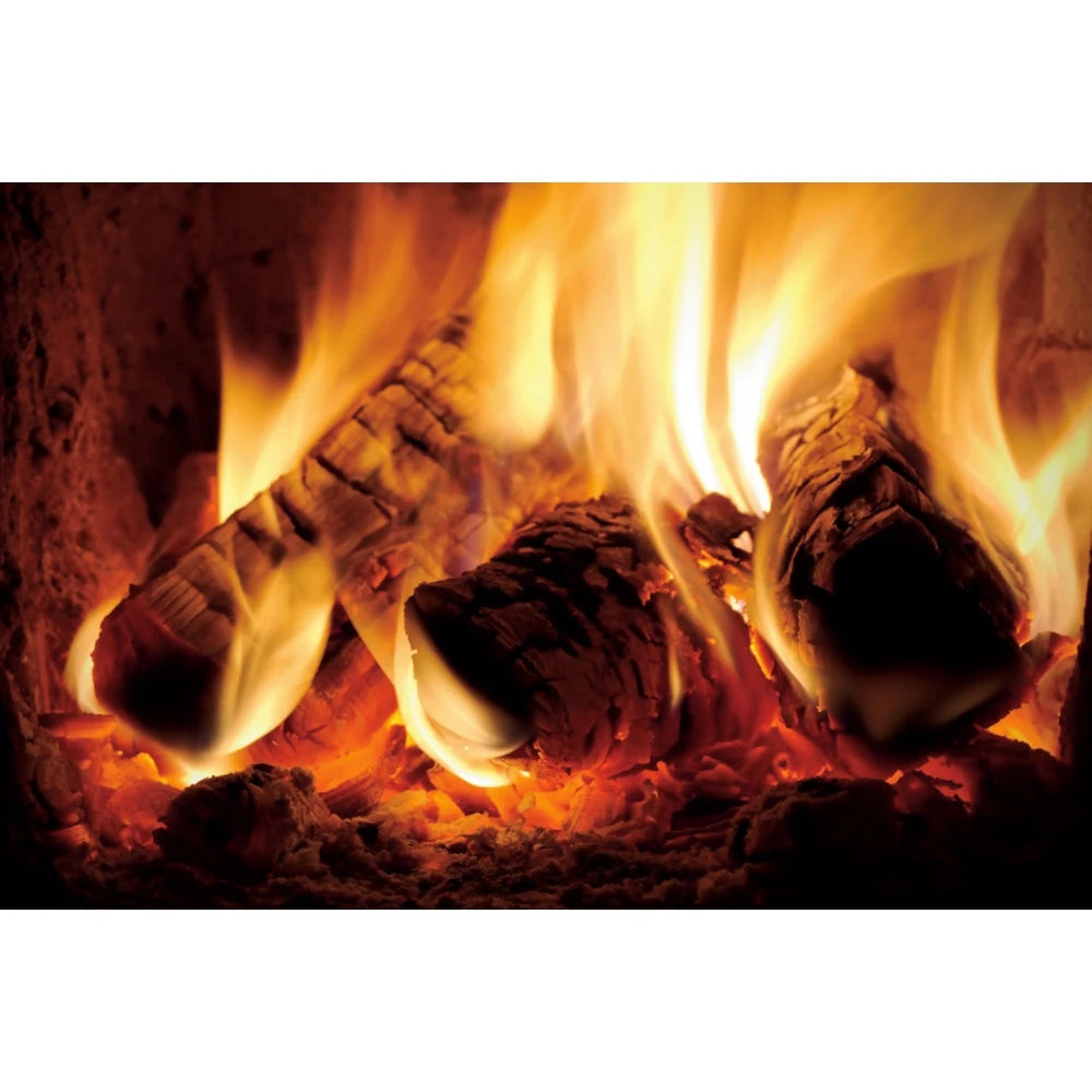 Christmas Fireplace Photography Backdrop - Burning Firewood Flame Brick Wall Photo Studio Background