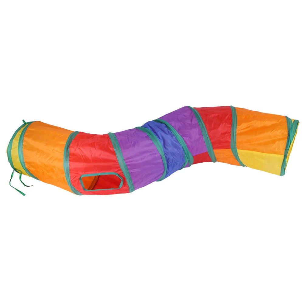 Foldable S-Shaped Cat Tunnel – Collapsible Play Tunnel for Cats, Rabbits & Small Pets, Interactive Crinkle Toy for Indoor Play