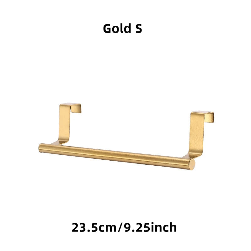 Over-Door Stainless Steel Towel Rack – Hanging Towel Bar for Bathroom & Kitchen Cabinets, 23.5 x 6.2 cm (9.25 x 2.44 in) or 36 x 6.2 cm (14.17 x 2.44 in), 1/2-Pack