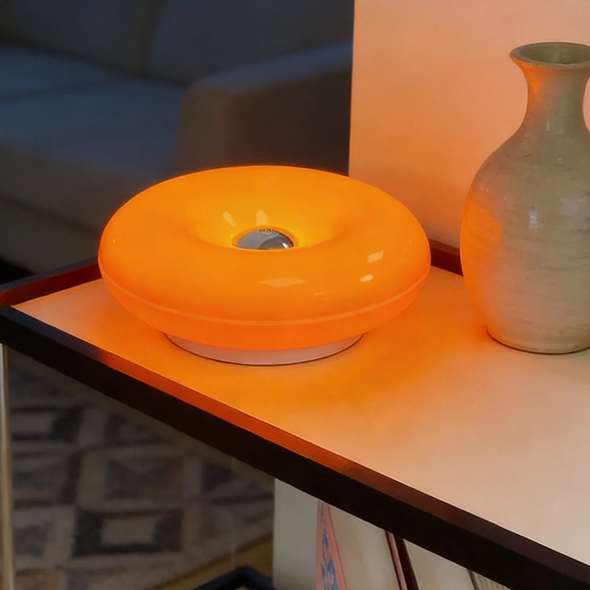 Donut LED Table Lamp Dimmable Warm Ambient Night Light for Bedroom, Kids Room & Home Decor