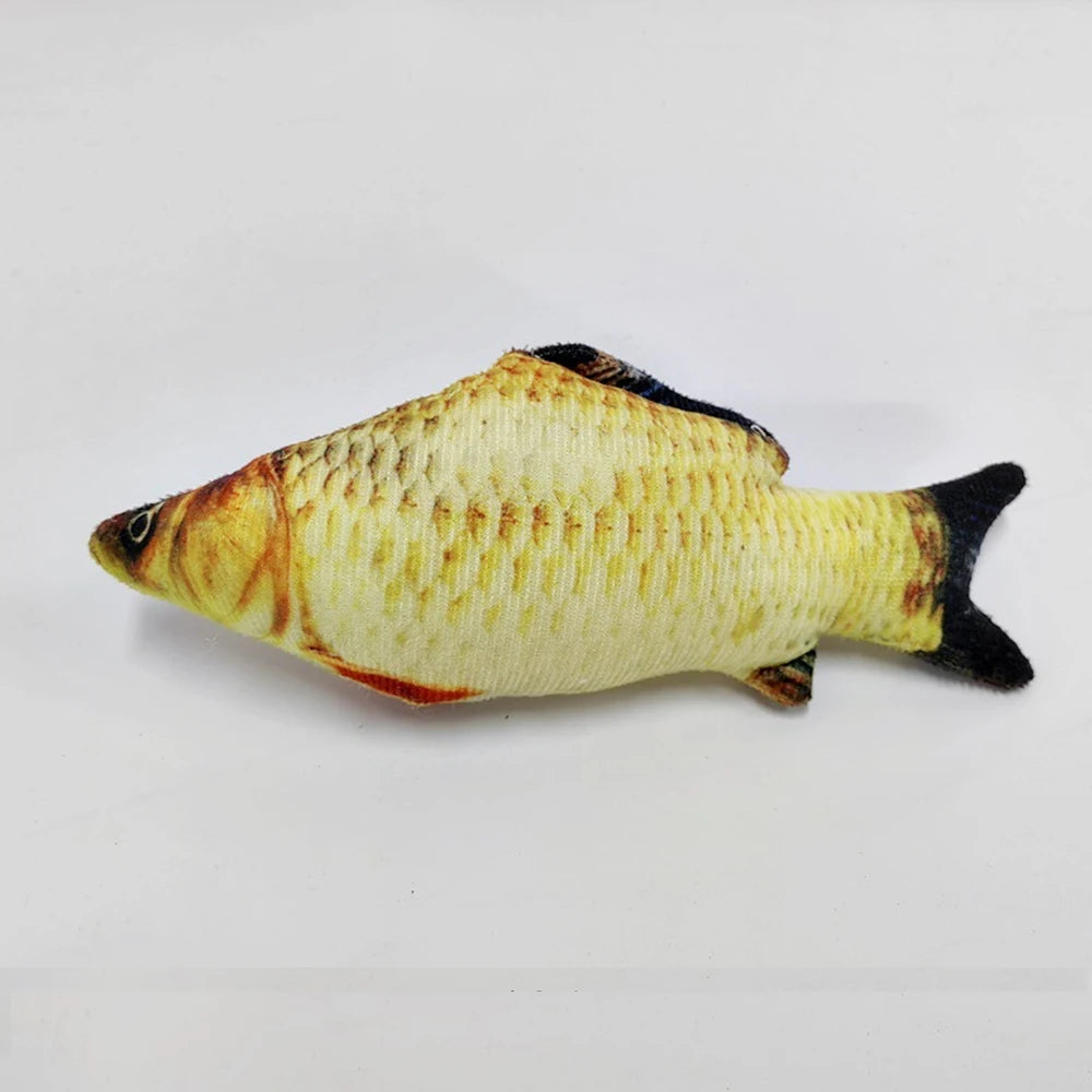 3D Fish-Shaped Plush Cat Toy, Interactive Chew & Teaser, 20 cm (7.9 in)