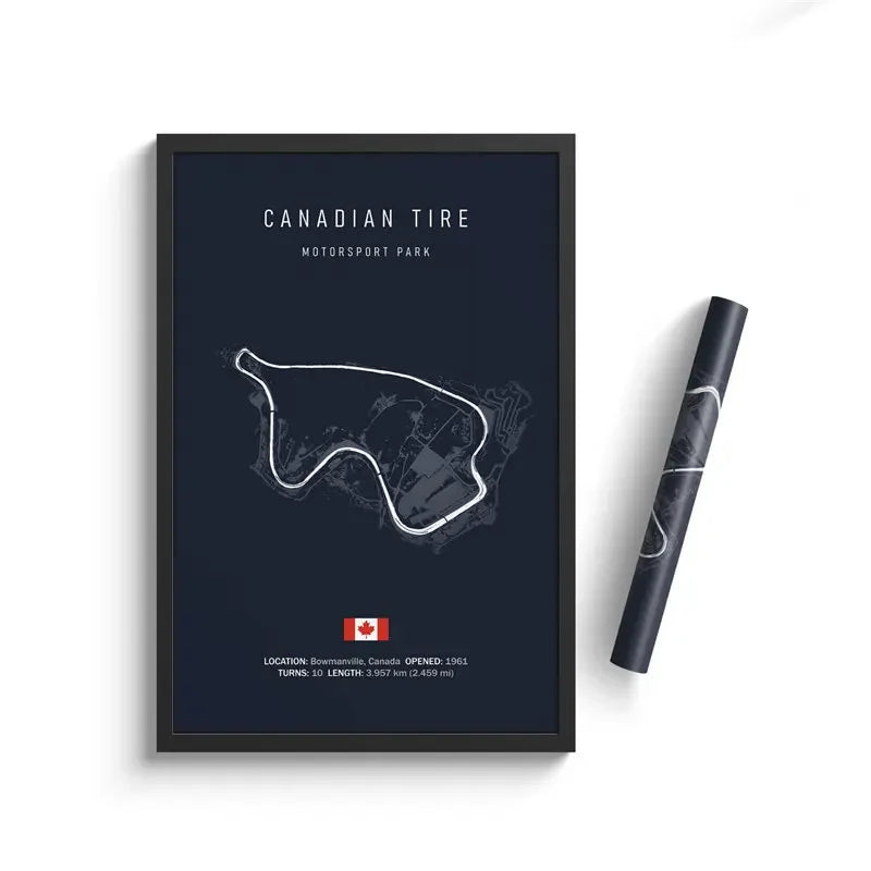 F1 Track Canvas Print – Imola & Monaco Circuit Wall Art, Formula 1 Motorsport Poster, Unframed Nordic Racing Decor for Home
