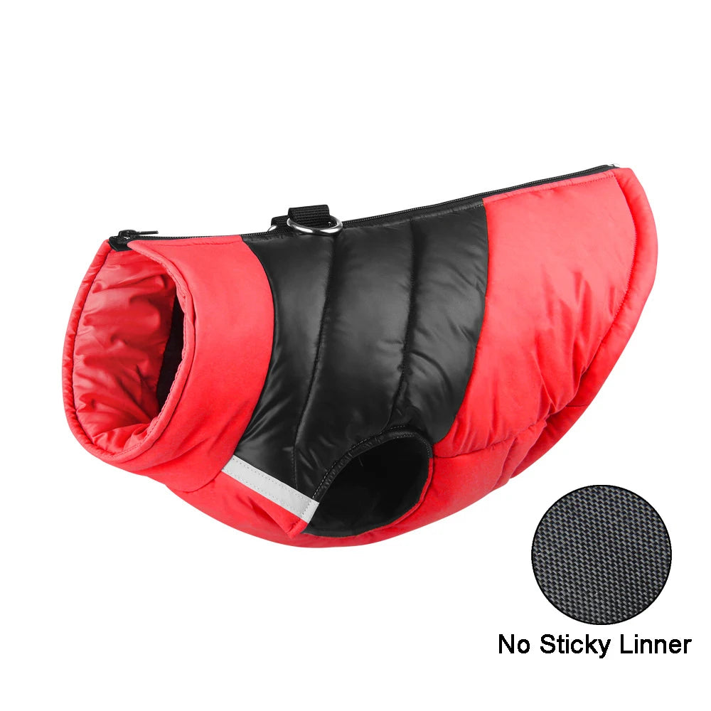 Waterproof Padded Dog Vest Jacket Zipper Puffer Coat for Small, Medium & Large Dogs Pug Chihuahua French Bulldog