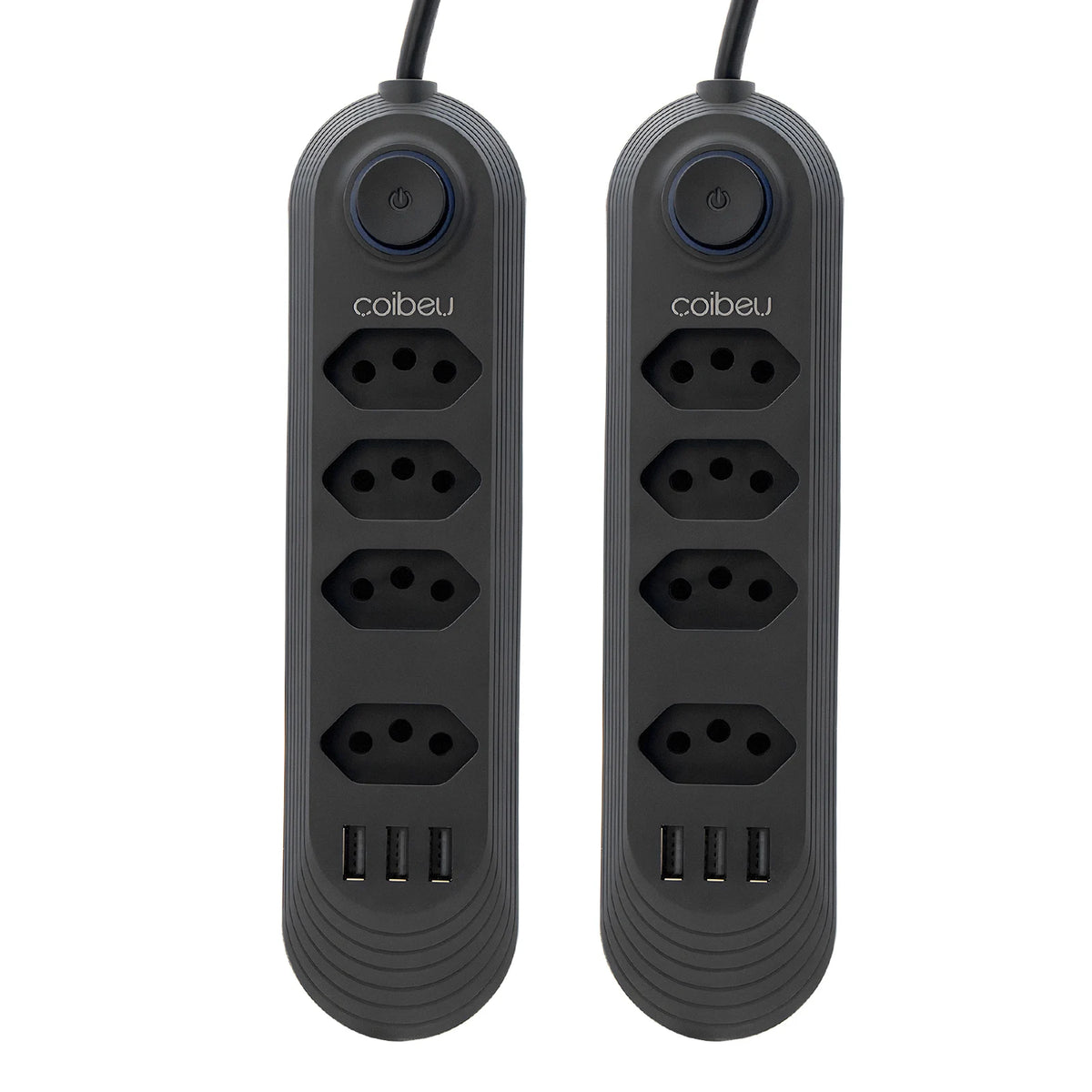 Power Strip with USB & Overload Protection – Extension Socket 10A, 2m (6.6 ft) Cable