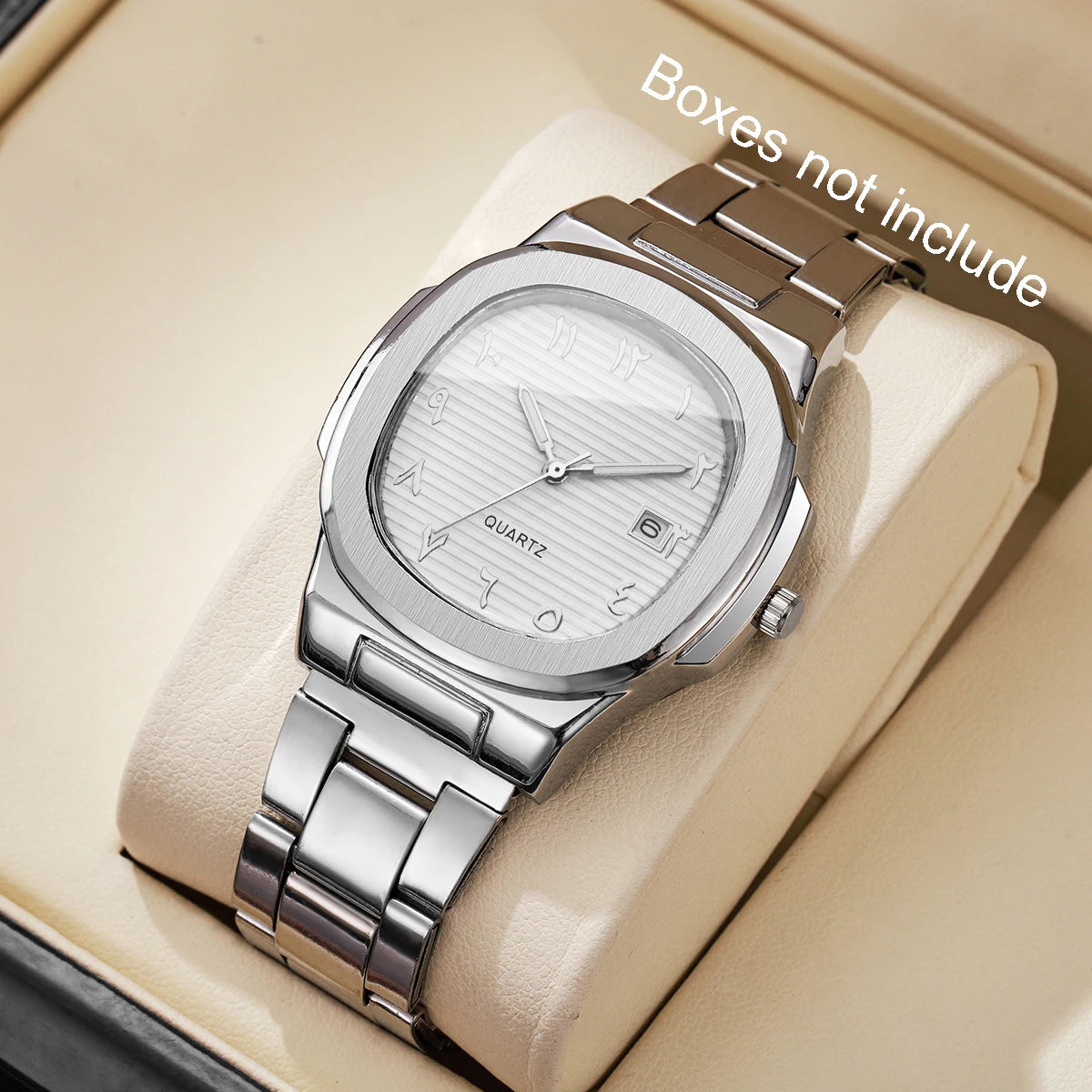 Luxury Men's Square Dial Alloy Strap Quartz Watch - Business & Casual
