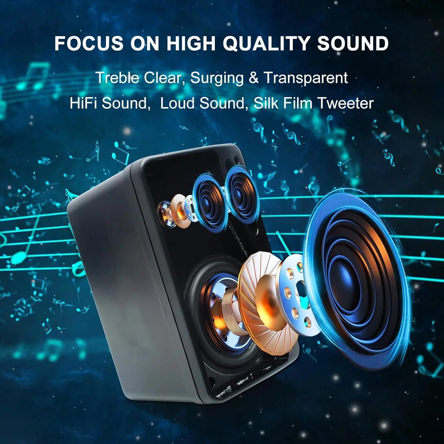 3.5 in (89 mm) Passive Outdoor Wired Speakers — 200W Peak 3-Way Waterproof Mountable Pair for Patio & Boat