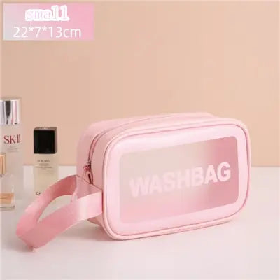 Large Transparent Waterproof Travel Makeup Bag – Clear Cosmetic Organizer 30 x 10 x 21 cm (11.8 x 3.9 x 8.3 in) Zipper Pouch for Women