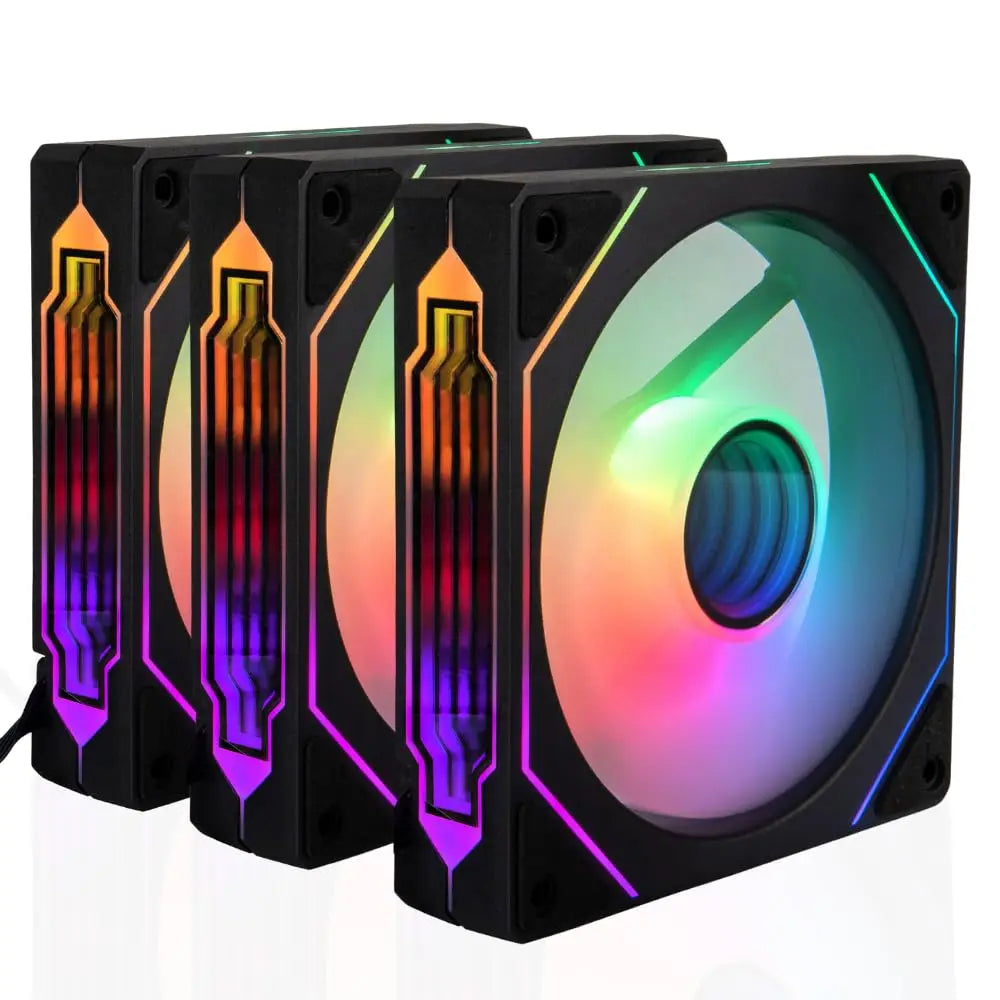 ARGB 120mm (4.72in) PWM Silent Case Fan – Infinite Mirror LED, 4-pin PWM + 5V 3-pin ARGB, Ceramic Bearing