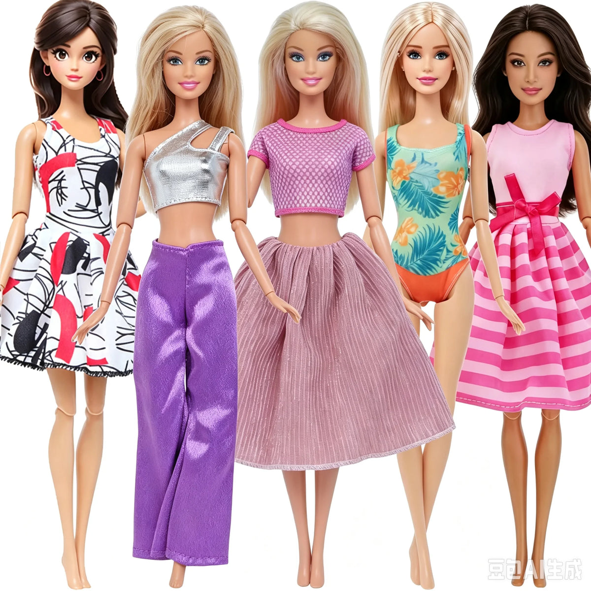 Handmade 1/6 Scale Doll Outfits - 3 or 5-Pack Casual Dresses, Blouses, Skirts & Pants for 11.5–12 in (29–30.5 cm) Dolls