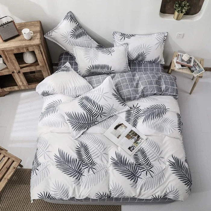 Aloe Vera Cotton 4-Piece Bedding Set – 1.5m (5 ft) Quilted Sheet & Quilt Cover, 500 TC