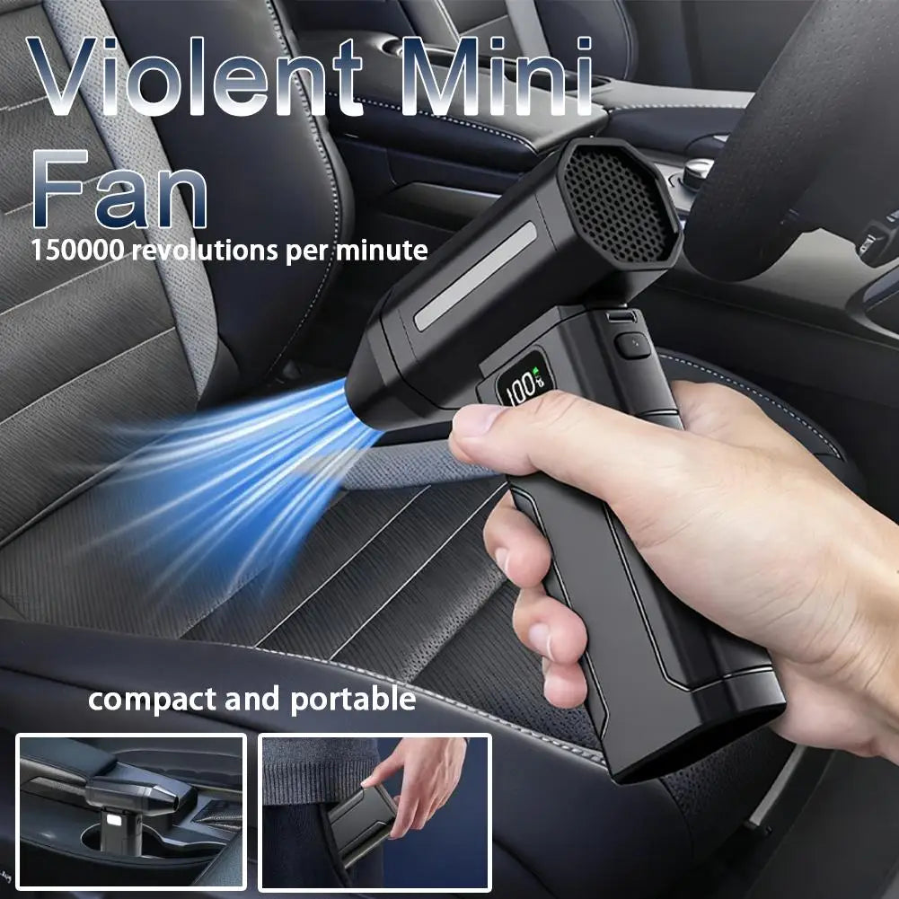 Handheld Brushless Turbo Air Blower 150,000 RPM Portable Rechargeable Dust Cleaner, 6000mAh