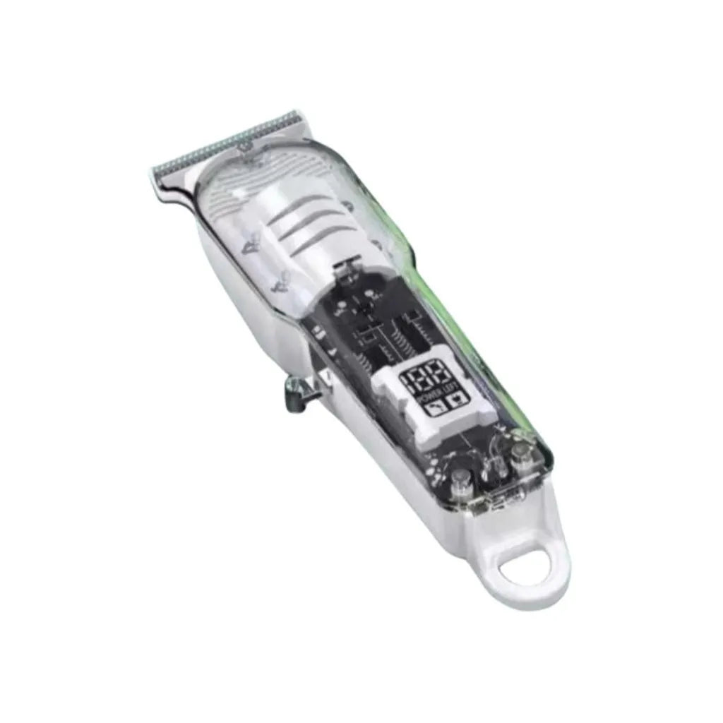 2-in-1 Professional Wireless Beard Trimmer and Hair Clipper with LCD and Transparent Body