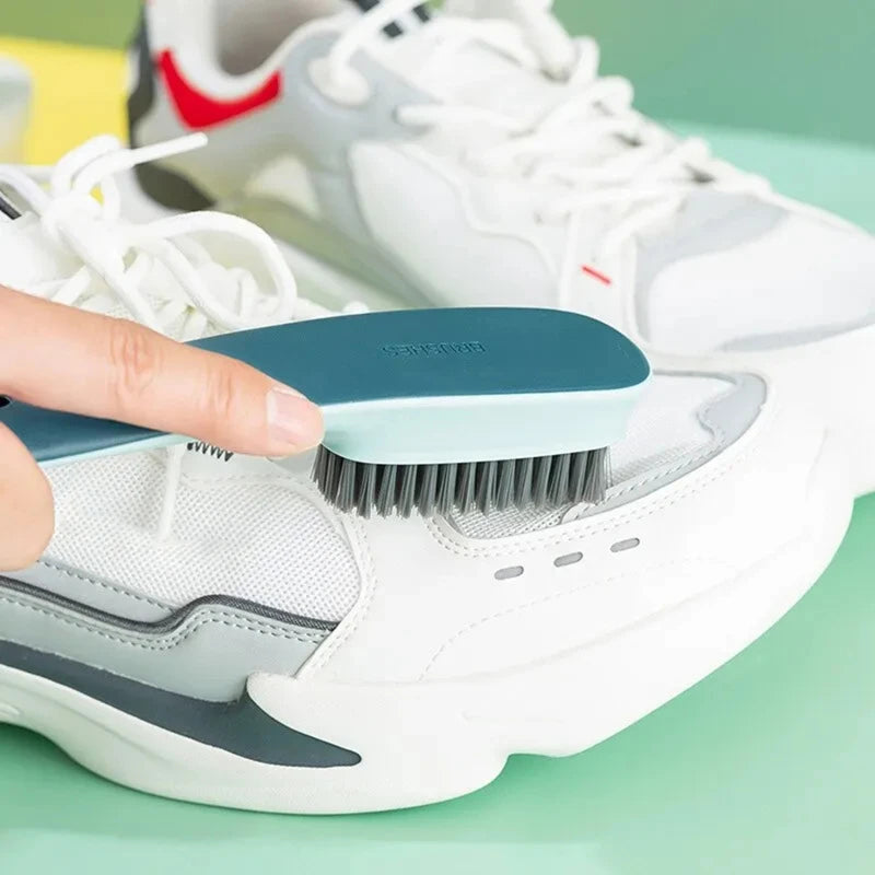 Multi-Purpose Shoe & Clothes Cleaning Brush – Plastic Scrub Brush (17 x 4 x 3 cm / 6.7 x 1.6 x 1.2 in) – 1/2/4-Pack