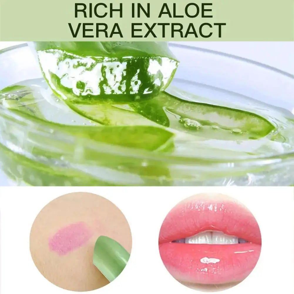 Aloe Vera Color-Changing Lip Balm — Long-Lasting Moisturizing, Temperature-Activated Fade-Resistant Tint