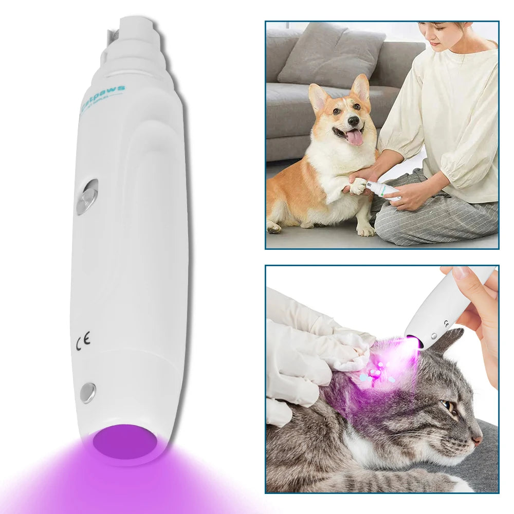 USB Rechargeable Electric Pet Nail Grinder - Quiet Dog & Cat Nail Trimmer, 2-Speed 3-Port Diamond Bit