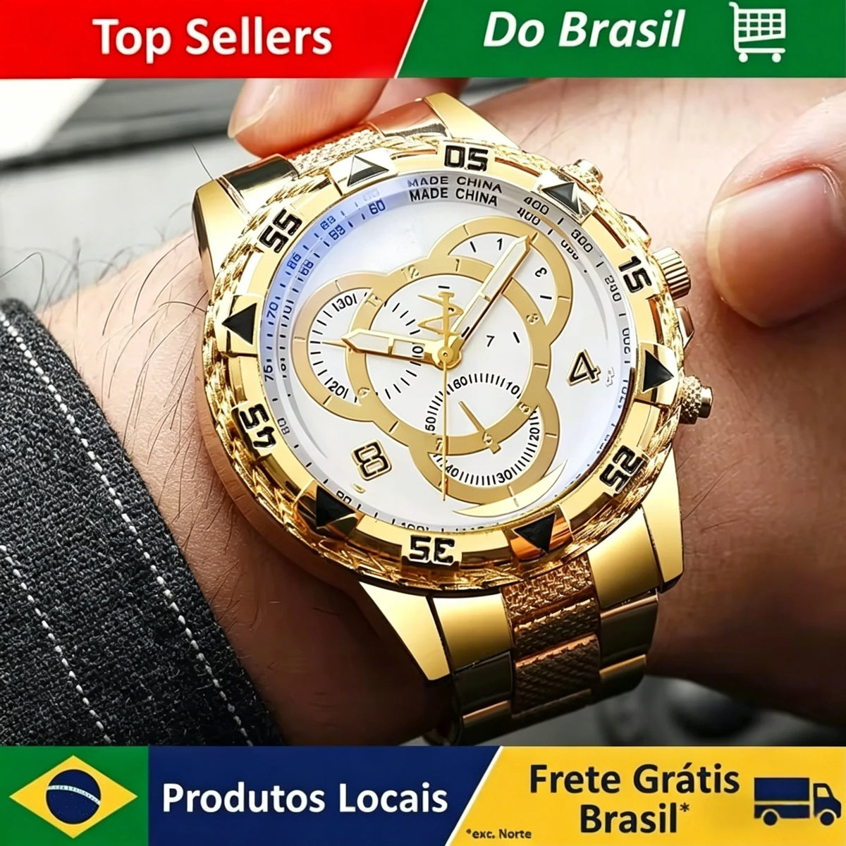 Women's Tungsten Steel Quartz Chronograph Watch with Needle Dial and Auto Date