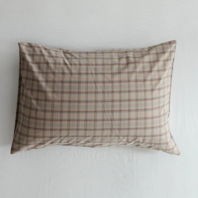 Washed Cotton Striped Pillowcase - 100% Cotton Envelope Pillow Cover, Breathable, 48 x 74 cm (19 x 29 in) - Single