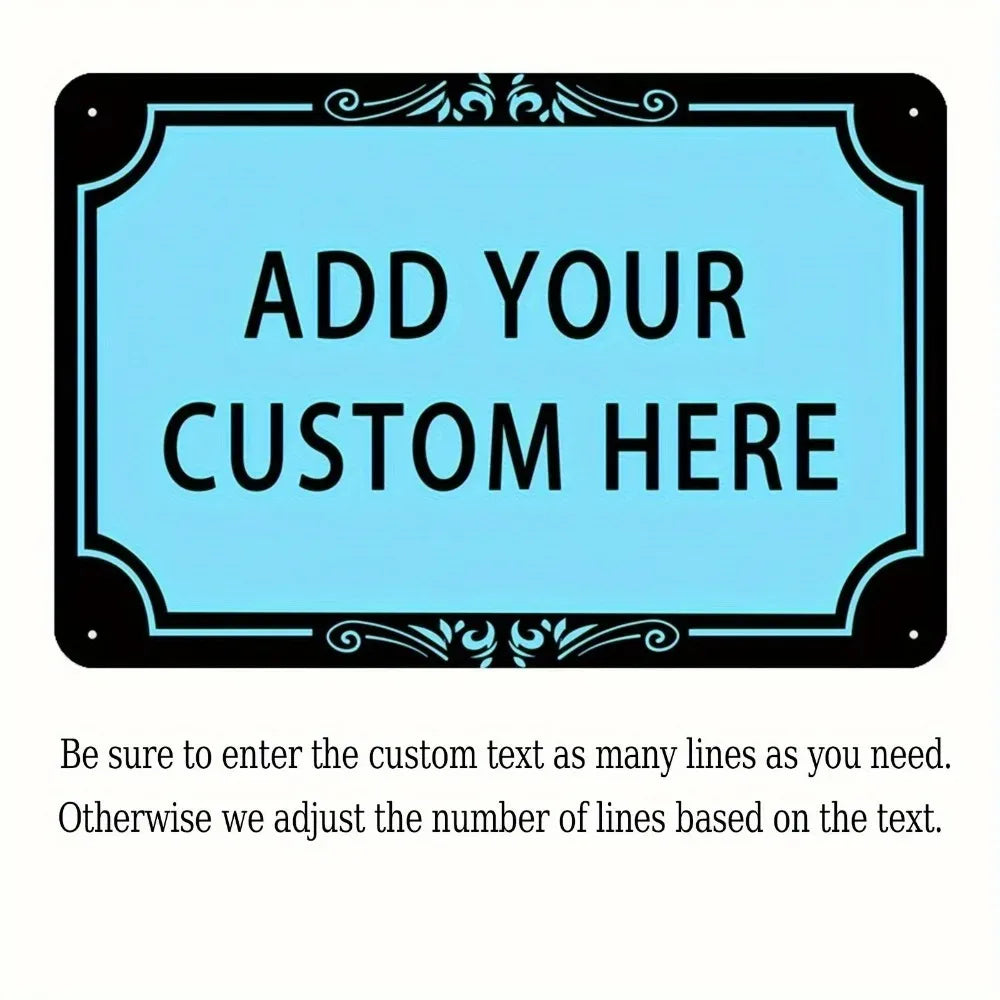 Custom 2D Metal Wall Sign 20 x 30 cm (7.9 x 11.8 in) Unframed Tin Plaque - Decorative Indoor & Outdoor Yard Ornament