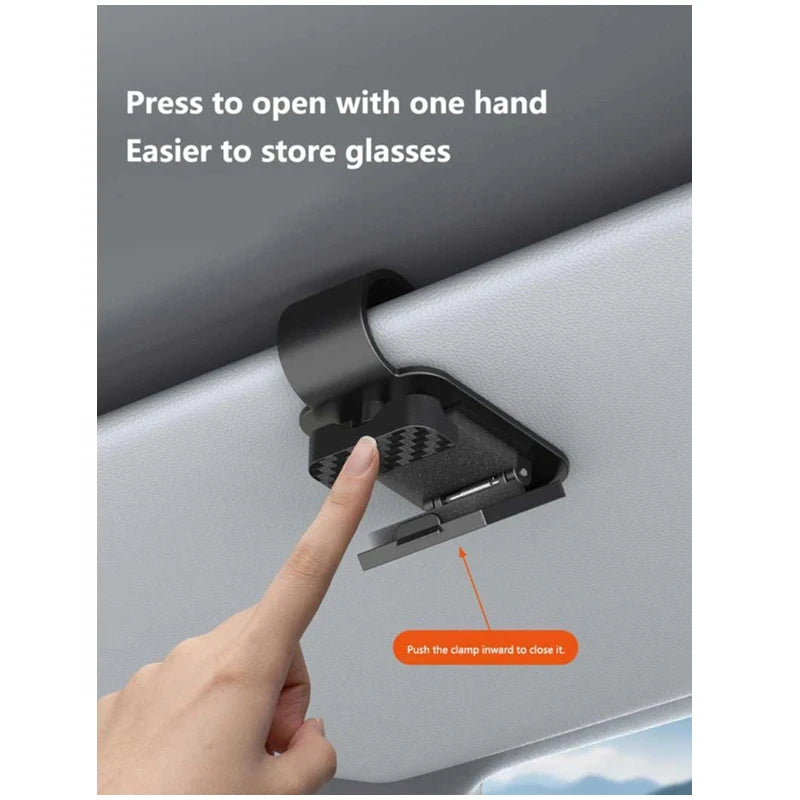 Carbon Fiber Car Sunglasses Clip – Multifunctional Eyeglass & Ticket Holder for Sun Visor