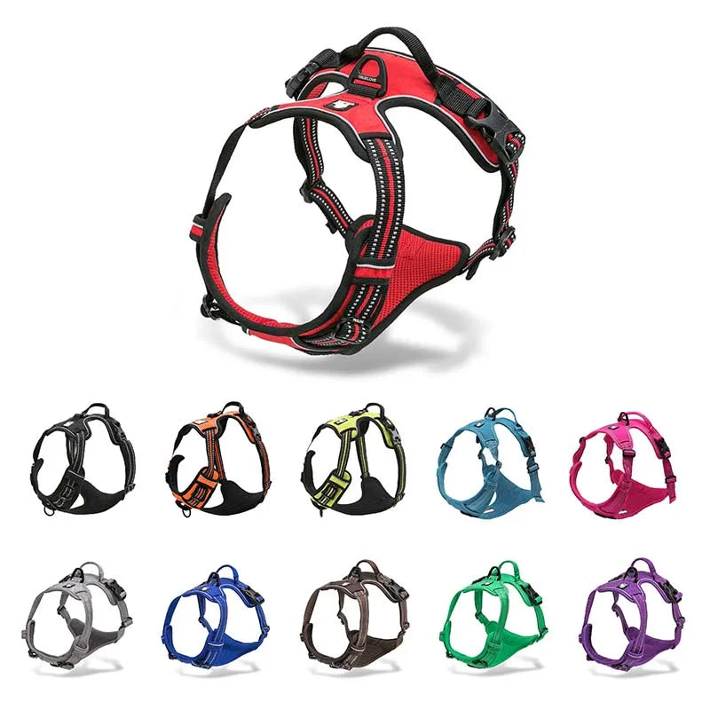No-Pull Reflective Padded Dog Harness with Handle - Adjustable Escape-Proof Vest XS-XL