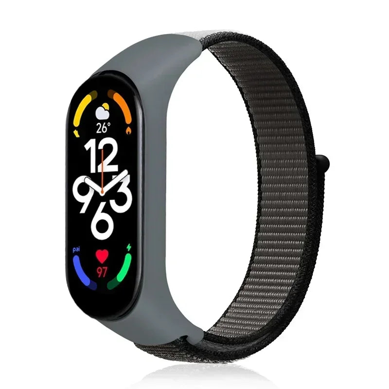 Nylon Loop Replacement Strap for Smart Fitness Tracker – Soft Adjustable Breathable Woven Wristband