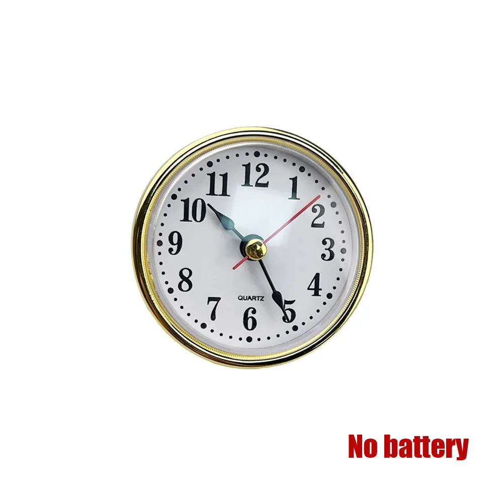 65mm (2-1/2 in) Quartz Clock Insert with Arabic Dial – Round Movement for DIY & Wall Clock Repair, Gold or Silver