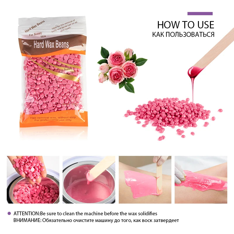 Hard Wax Beans for Hair Removal – 500g/200g/50g (17.6 oz/7.1 oz/1.8 oz) Pearl Wax for Wax Warmers | Body & Brazilian Waxing