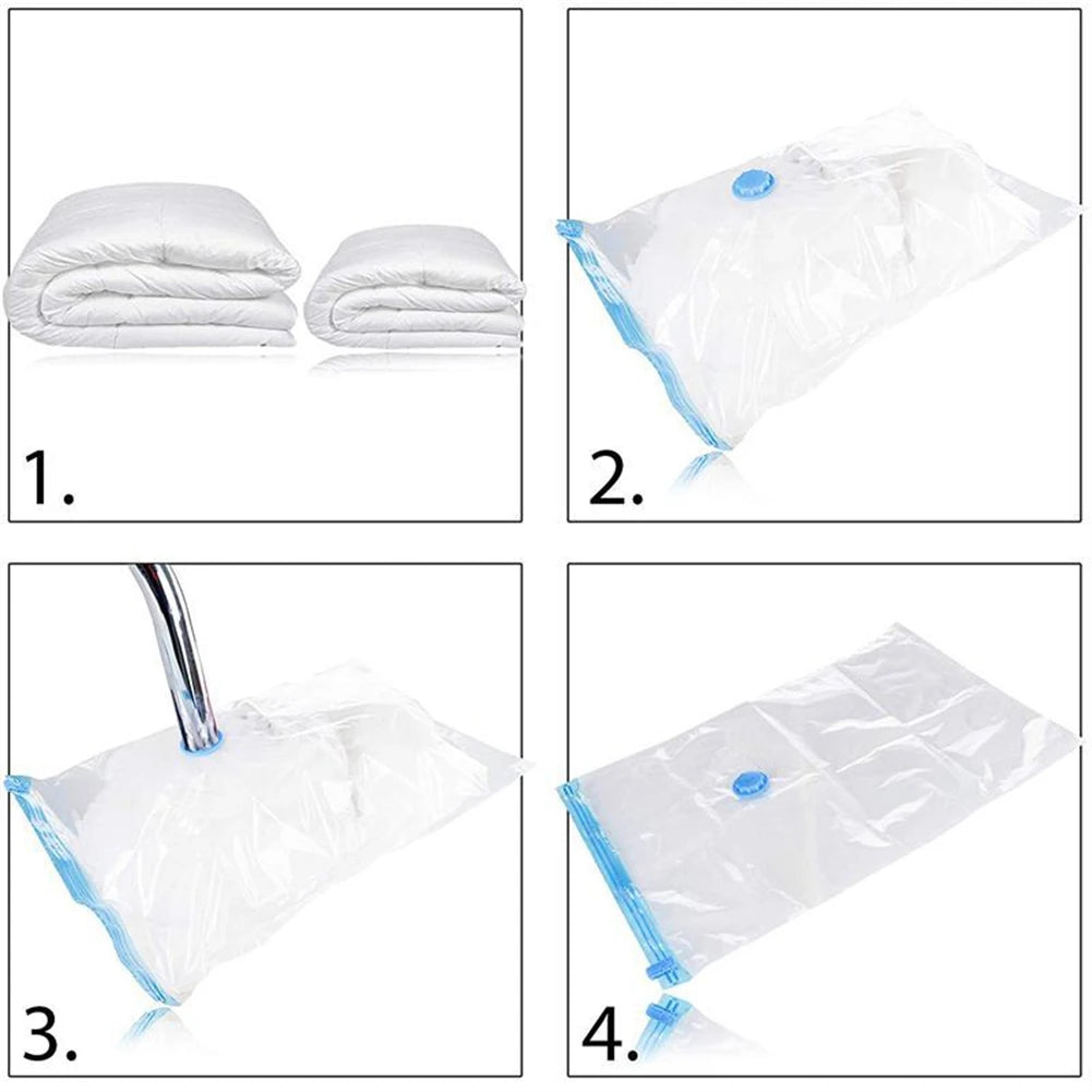 Vacuum Storage Bags with Valve – Space-Saving Compression Bags for Clothes, Blankets & Towels (Multiple Sizes, in/cm)