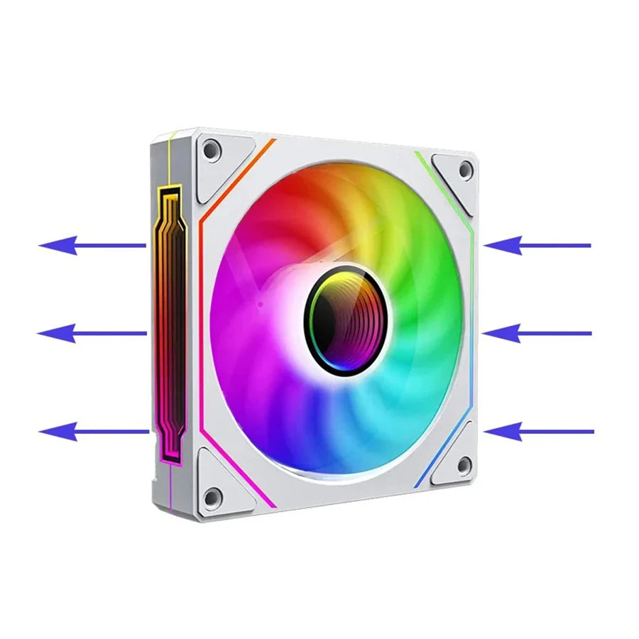ARGB 120mm (4.72in) PWM Silent Case Fan – Infinite Mirror LED, 4-pin PWM + 5V 3-pin ARGB, Ceramic Bearing