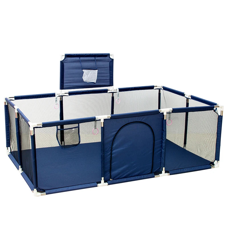 Large Baby Playpen Play Yard with Ball Pit Option & Safety Barrier — 107×235×129 cm (42×93×51 in) Portable Infant Toddler Playpen