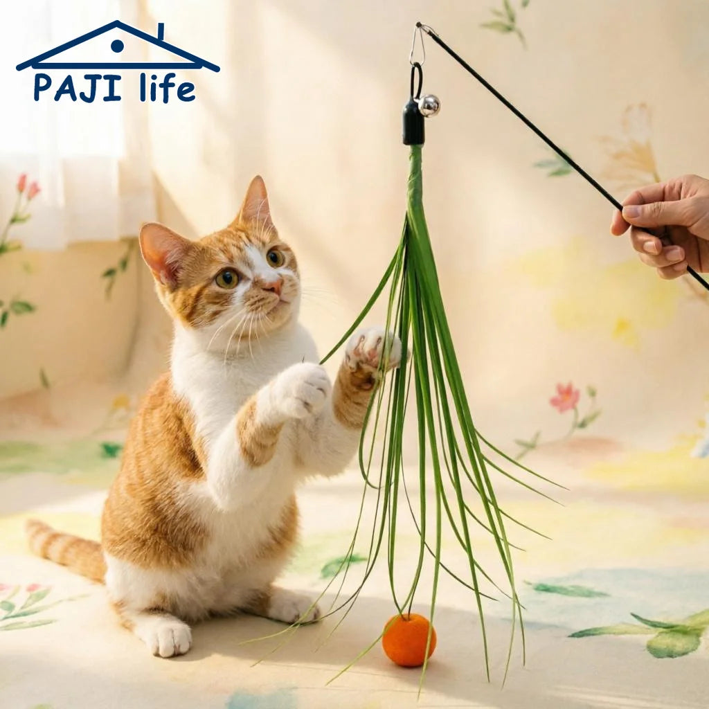 Cat Teaser Wand Replacement Head with Grass Tassel