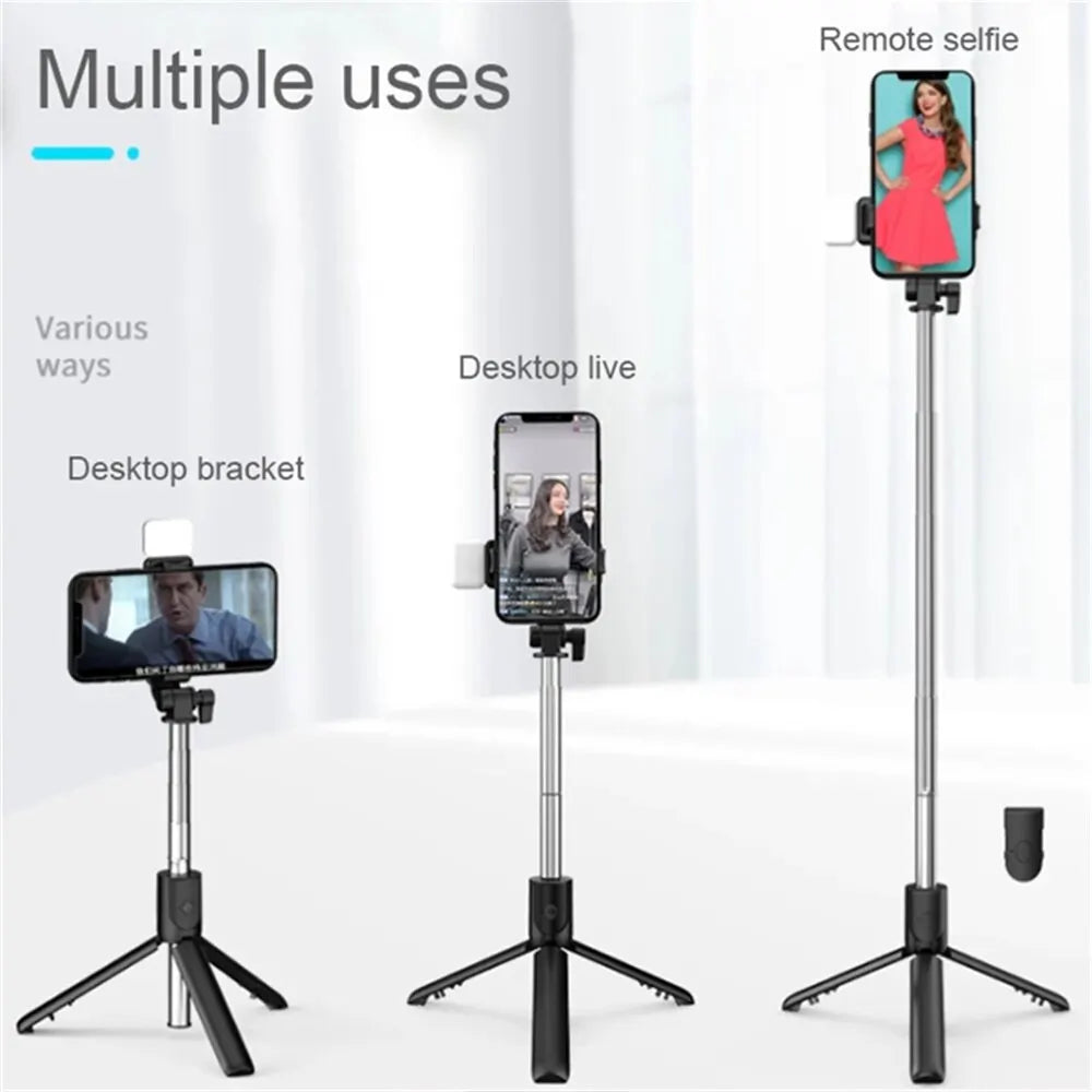 Bluetooth Selfie Stick with Remote Shutter – Telescopic Stainless Steel Phone Monopod, Folded 185 mm (7.3 in) / Extended 740 mm (29.1 in)