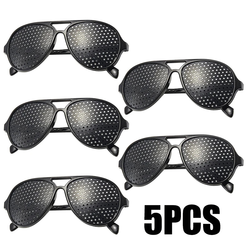 Pinhole Vision Glasses for Eyesight Improvement Anti-Myopia Astigmatism Correction Eye Fatigue Relief Unisex Black Frame