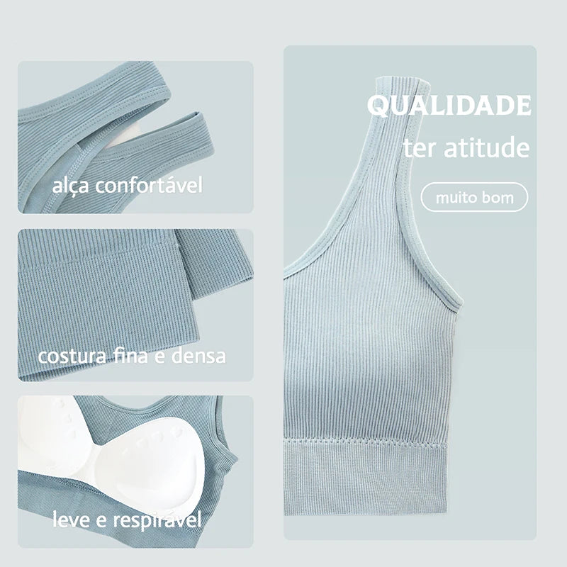 Women's Seamless Bras & Bralettes - Padded, Wire-Free Sports Bra Tops