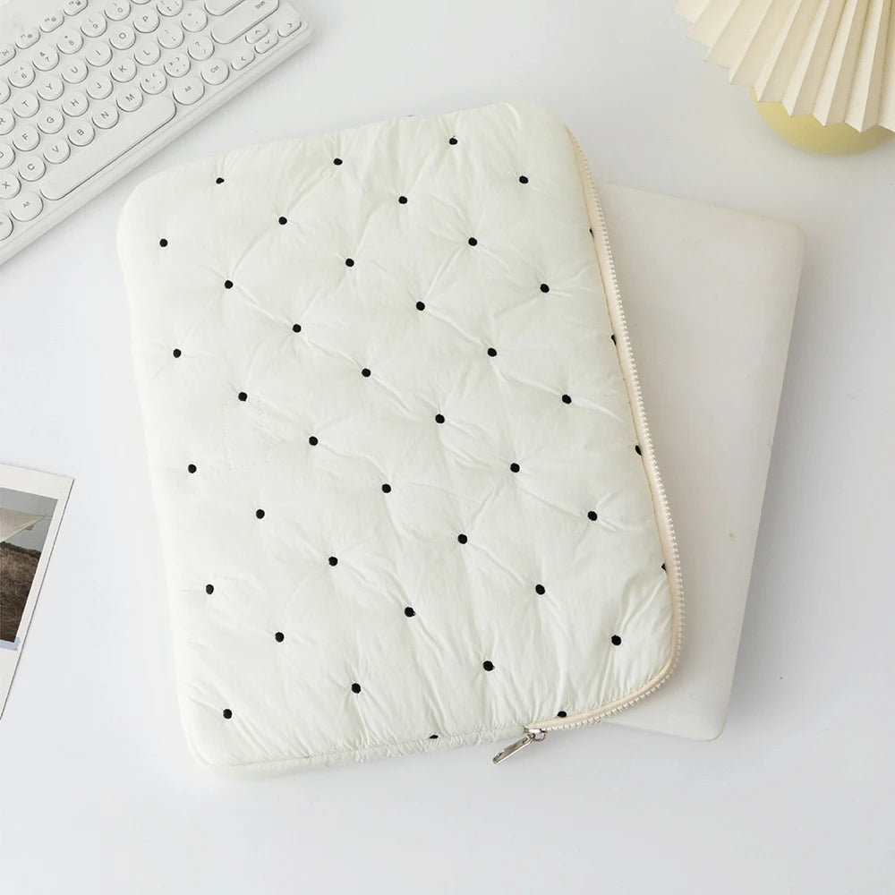 Puffy Quilted Laptop Sleeve for Women 13–16 Inch & Tablet Pouch
