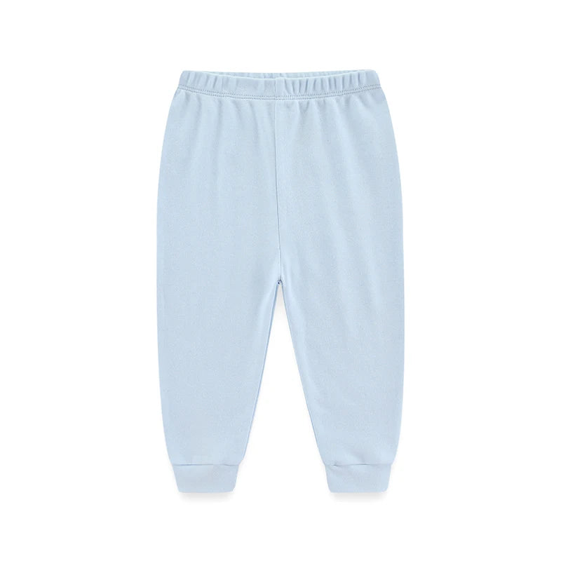 1/3-Pack All-Season 100% Cotton Baby Pants (0-12 Months) Soft Unisex Infant Trousers Elastic Waist Cartoon Print