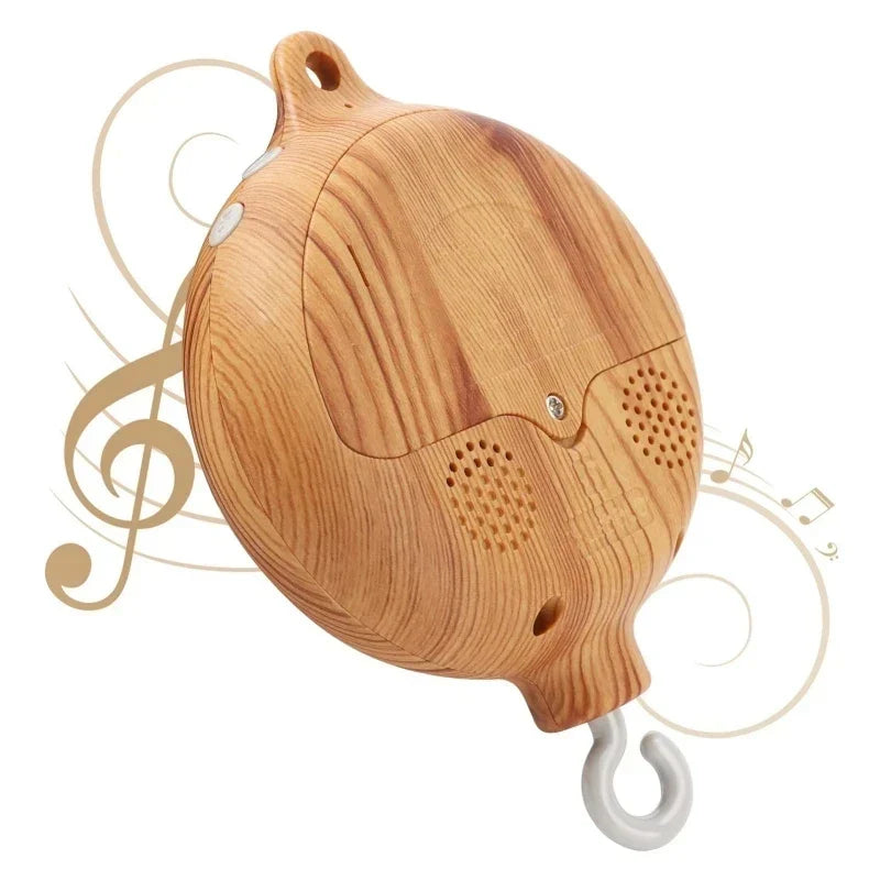 Wooden Crochet Crib Mobile with Felt Rattles – Hanging Bed Bell Toy for Newborns & Infants 0-12 Months
