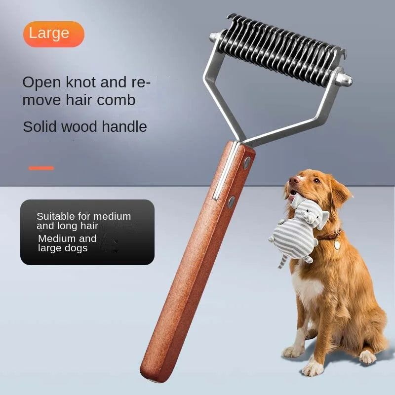 Self-Cleaning Pet Brush for Dogs & Cats – Stainless Steel Dematting Comb & Hair Remover