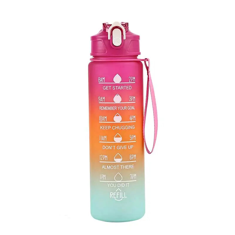 750–800ml Time-Tracking Sports Water Bottle with Straw, Leak-Proof Locking Flip Lid & Carry Strap (25–27 fl oz)