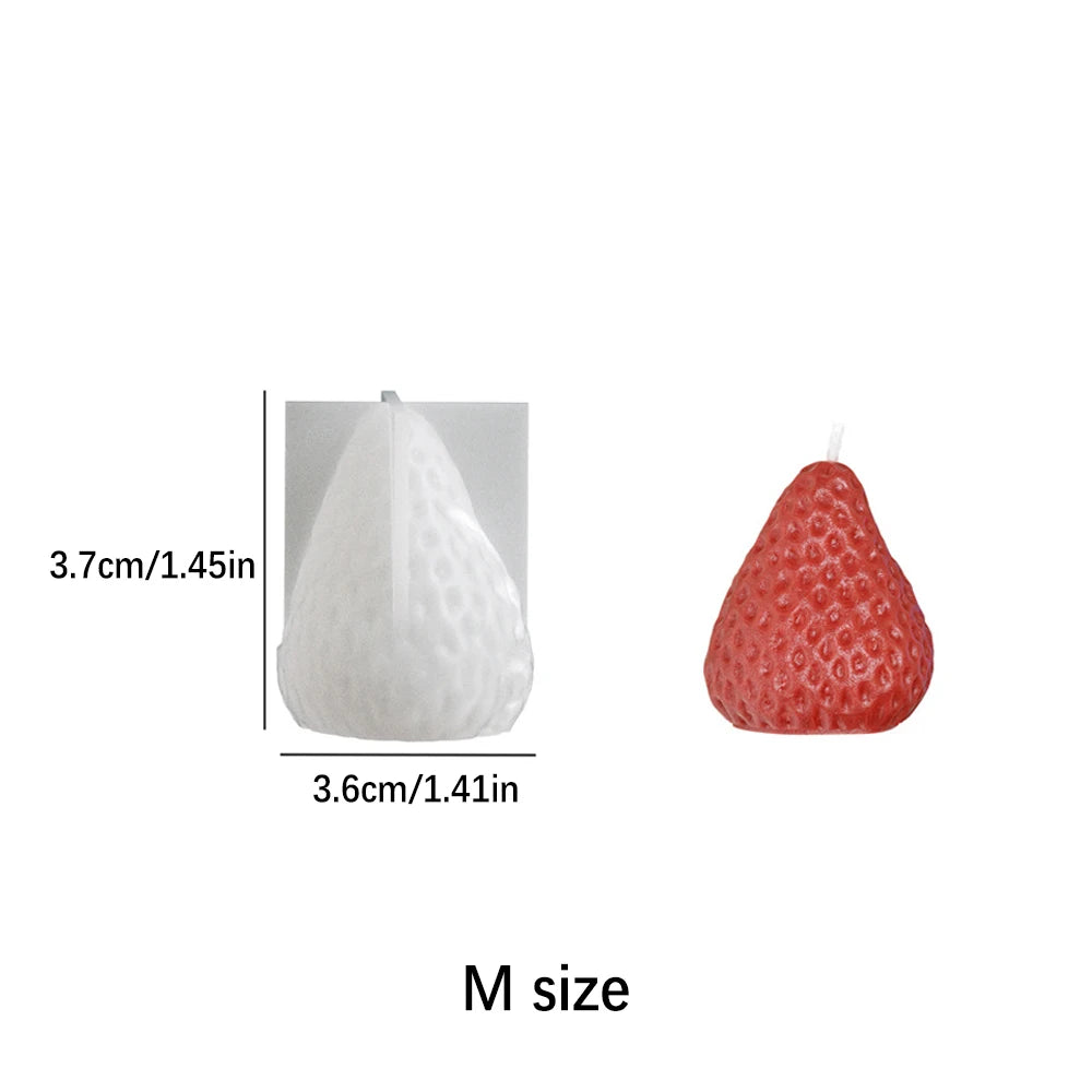3D Strawberry Silicone Candle Mold - Cute Fruit DIY Candle Making Kit for Valentine's Day, Weddings & Home Decor