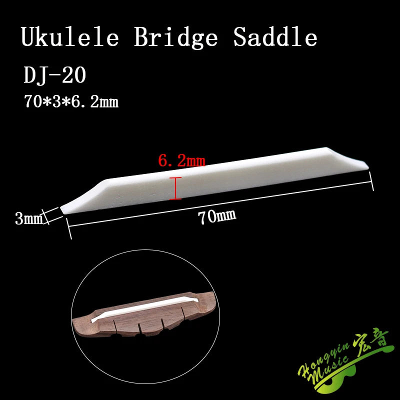 Ukulele Bone Bridge, Nut & Saddle Set - Real Bovine Bone Replacement