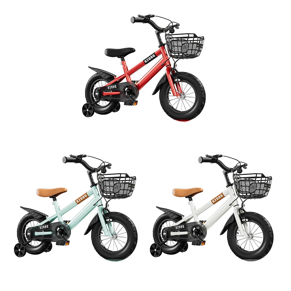 Kids Bike for Girls Ages 3-7 with Training Wheels & Front Basket - 14 in (36 cm) / 16 in (41 cm)
