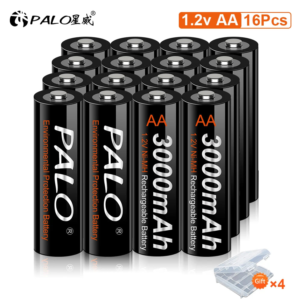 AA Ni-MH Rechargeable Battery 1.2V 3000mAh Low Self-Discharge Pre-Charged for Cameras and Electronics