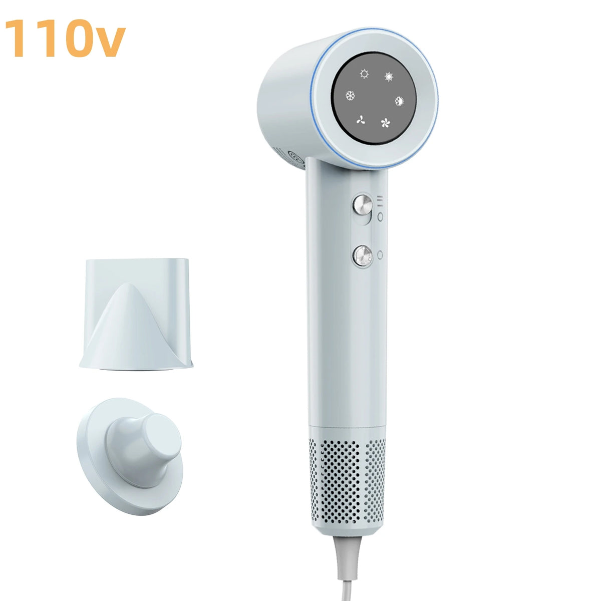 110,000 RPM High-Speed Wall-Mounted Hair Dryer - Negative Ion, Fast Drying, Low Noise, Thermo Control & LCD Display