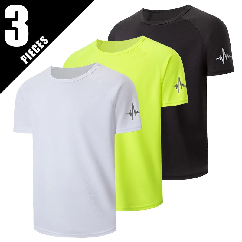 Men's Gradient Quick-Dry Sports T-Shirt Short Sleeve - Running & Fitness Casual Tee